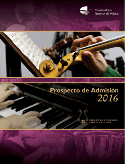 PROSPECTO 2016 - Conservatorio Nacional de Música