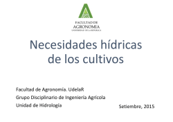 Necesidades hídricas de Cultivos intensivos2015