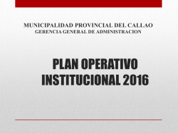 plan operativo institucional 2016 - Municipalidad Provincial del Callao