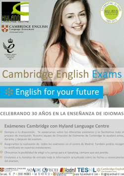 Examenes Cambridge 2016 - Hyland Language Centre