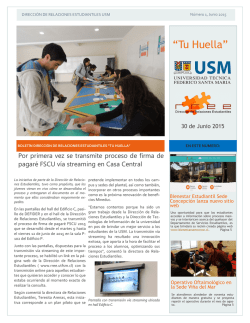 Boletín N° 1 Junio 2015 - Dirección de Relaciones Estudiantiles USM