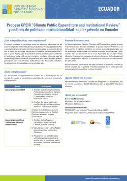 Proceso CPEIR “Climate Public Expenditure and Institutional