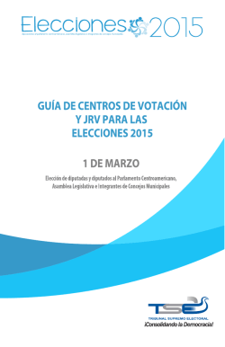 Centros de votación y Juntas Receptoras de Votos a nivel nacional