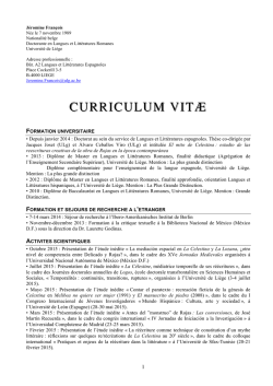 Curriculum Vitae - Université de Liège