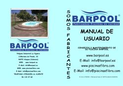 manual de usuario - BArPool® Piscinas Prefabricadas de Fibra