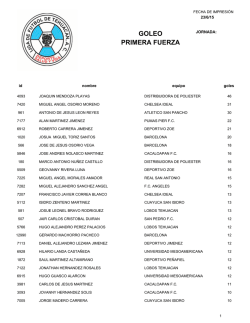 GOLEO PRIMERA FUERZA - liga de futbol de tehuacan ac