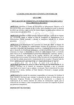 Ley Nº 5883 - Boletín Oficial de la Provincia de Jujuy