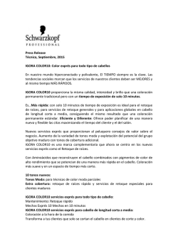 Press Release Técnica, Septiembre, 2015 IGORA