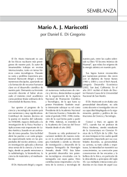 Semblanza de Mario A. J. Mariscotti por Daniel E. Di Gregorio
