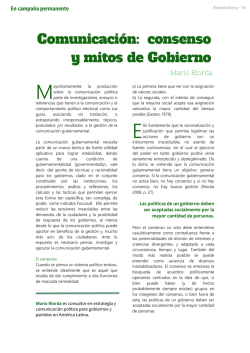 consenso y mitos de Gobierno. MARIO RIORDA