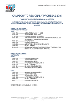 CAMPEONATO REGIONAL Y PROMESAS 2015