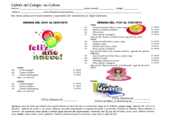 PRIMER MENU 2016 - Cafetín del Colegio Las Colinas