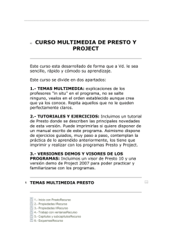 CURSO MULTIMEDIA DE PRESTO Y PROJECT