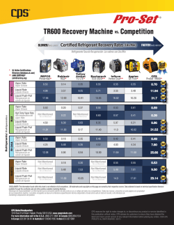 TR600 Recovery Machine vs. Competition