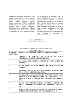 Orden del día de la Junta de Gobierno del 20 de julio de 2015 (PDF