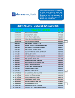 300 TABLETS - LISTA DE GANADORES