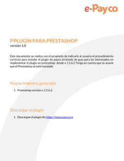 PPLUGIN PARA PRESTASHOP versión 1.0