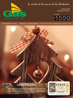 La revista de los socios de Gas Barbastro Lotería de navidad