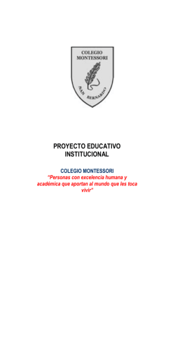 proyecto educativo - Colegio Montessori San Bernardo