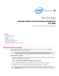 McAfee Data Loss Prevention Endpoint 9.3.500 Notas de la versión