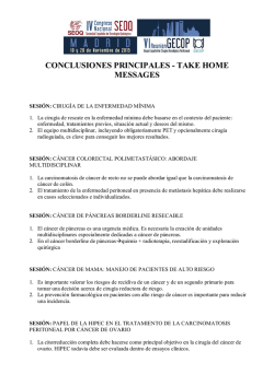 conclusiones principales - SEOQ Sociedad Española de Oncología