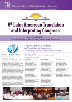 5th Latin American Conference on Translation and Interpreting