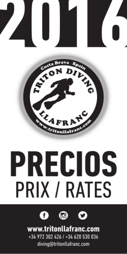 PRIX / RATES - Triton Diving Llafranc