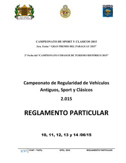 reglamento particular - Club de Vehiculos Antiguos del Paraguay