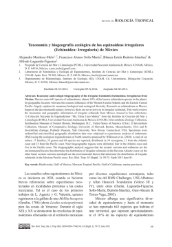 Taxonomía y biogeografía ecológica de los equinoideos irregulares