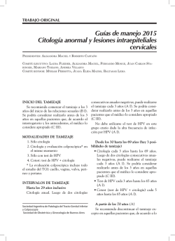 Guías de manejo 2015 Citología anormal y lesiones intraepiteliales