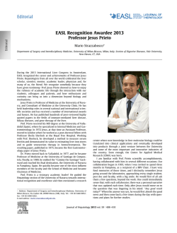 EASL Recognition Awardee 2013: Professor Jesus Prieto