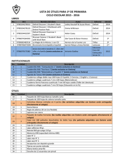 lista de útiles para 1º de primaria ciclo escolar 2015