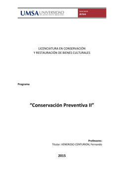 Conservación Preventiva II