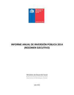 informe anual de inversión pública 2014 (resúmen ejecutivo)