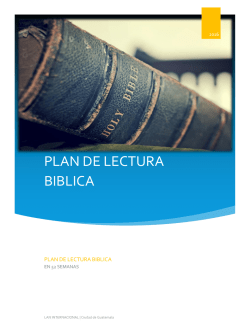 PLAN DE LECTURA BIBLICA