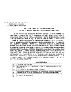 Marzo 23 – 2015 Extraordinaria - XL H. Ayuntamiento de San Blas