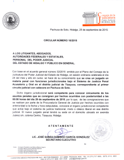 circular - Poder Judicial del Estado de Hidalgo