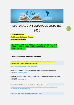 LECTURAS 2-A SEMANA DE OCTUBRE 2015
