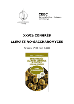 XXVIè CONGRÉS LLEVATS NO- SACCHAROMYCES