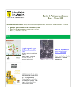 Libros Boletín de Publicaciones trimestral Enero – Marzo, 2015
