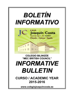 Boletín Informativo 2015-2016 - Colegio Publico Joaquin Costa