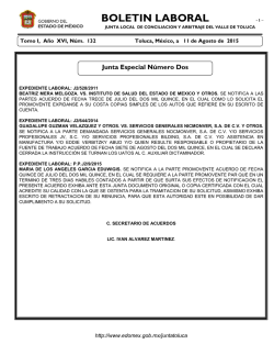 BOLETIN LABORAL - Junta Local de Conciliación y Arbitraje del