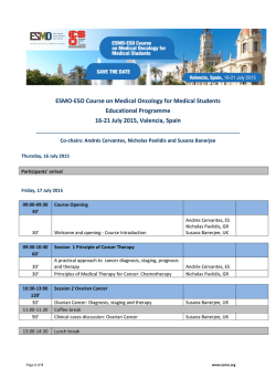 the Programme - European Society for Medical Oncology