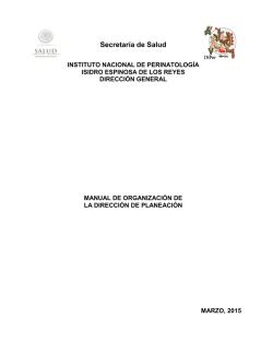 manual de organizacion del INPer - Instituto Nacional de Perinatología