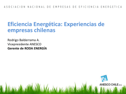 Eficiencia Energética: Experiencias de empresas chilenas (ANESCO)