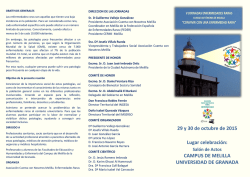 29 y 30 de octubre de 2015 Lugar celebración: CAMPUS DE
