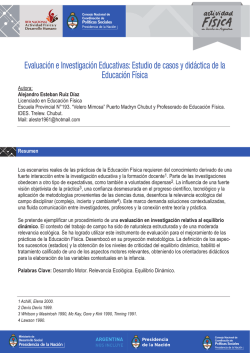 Evaluación e Investigación Educativas: Estudio de casos y didáctica