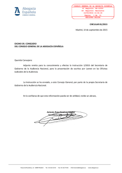 Protocolo 1/2015, de 28 de septiembre de 2015