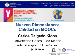Nuevas Dimensiones: Calidad en MOOCs