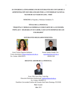 figueroa ecuador - Investigación - Universidad Nacional Mayor de